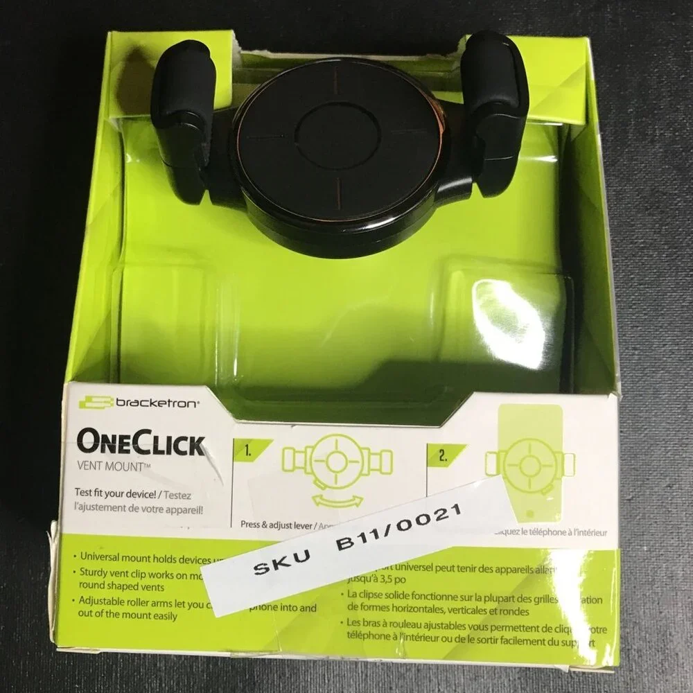 Bracketron - OneClick Clamp Vent Mount for Most Smartphones - Black